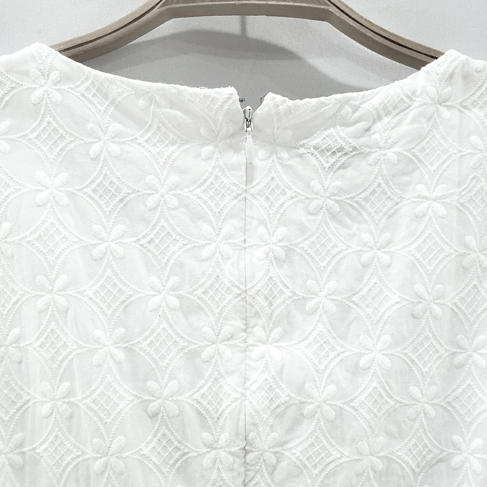 NEW Talbots Embroidered Eyelet Sheath Sleeveless White Dress sz 6P - Picture 10 of 16